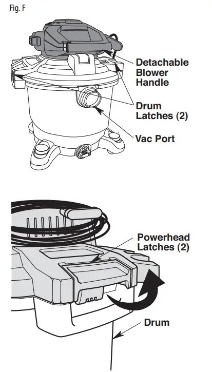 CRAFTSMAN CMXEVBE176060 Vacuum Cleaner with Detachable Leaf Blower - fig 6