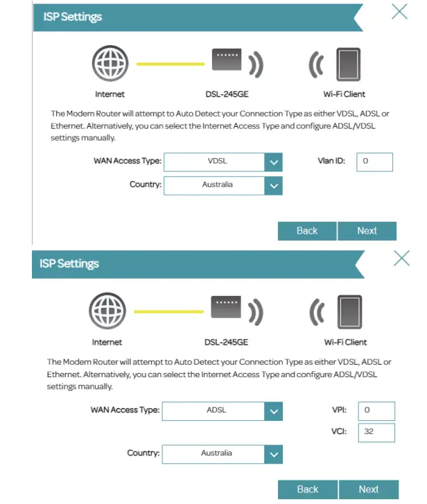 D-Link Dual Band Wireless AC1200 ADSL2+ VDSL2 Modem Router DSL-245GE - Setup 4