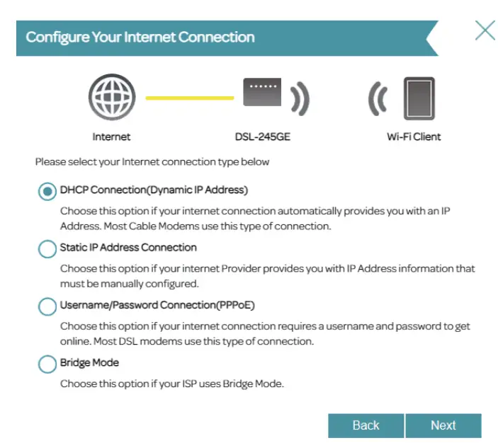 D-Link Dual Band Wireless AC1200 ADSL2+ VDSL2 Modem Router DSL-245GE - Setup 5
