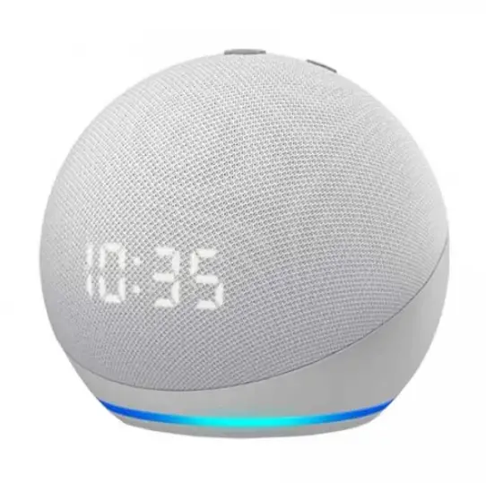 Amazon Echo Dot (4th Generation) with clock