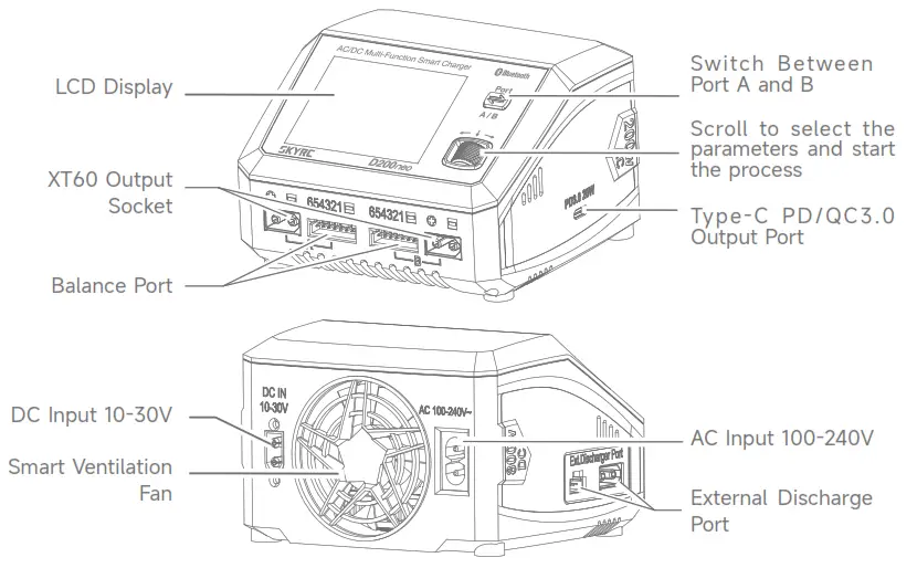SKYRC SK-100196 D200 neo AC DC Multi Function Smart Charger - Package1