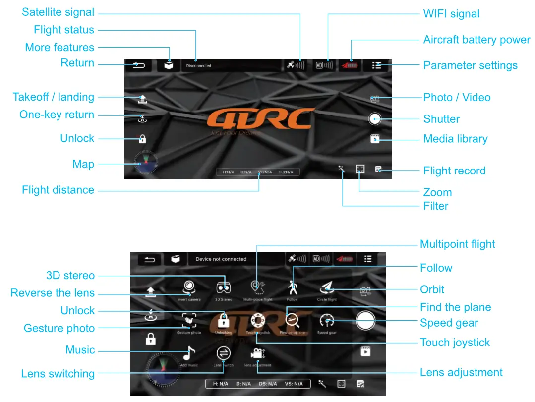 4DRC 4D-F12 Quadcopter GPS Brushless Drone with 4K Camera - parts 12