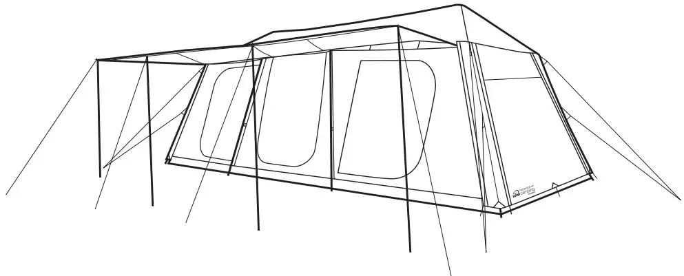 KIWI camping KC072-722 Falcon 9 Ezi-Up Blackout Family Tent - LOWER THE TENT