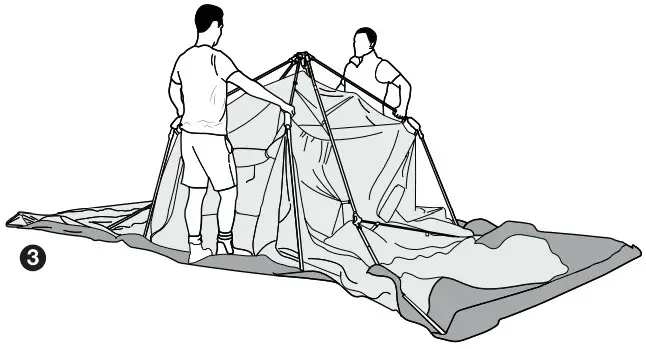 KIWI camping KC072-722 Falcon 9 Ezi-Up Blackout Family Tent - Lift up the four central pole