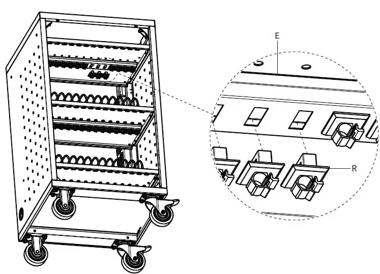 VlVO-CART-LAPC1-Black-Laptop-Charging-Cart-Keypad-Lock-fig-14