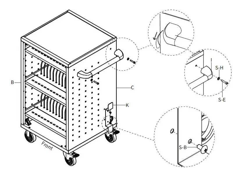 VlVO-CART-LAPC1-Black-Laptop-Charging-Cart-Keypad-Lock-fig-15