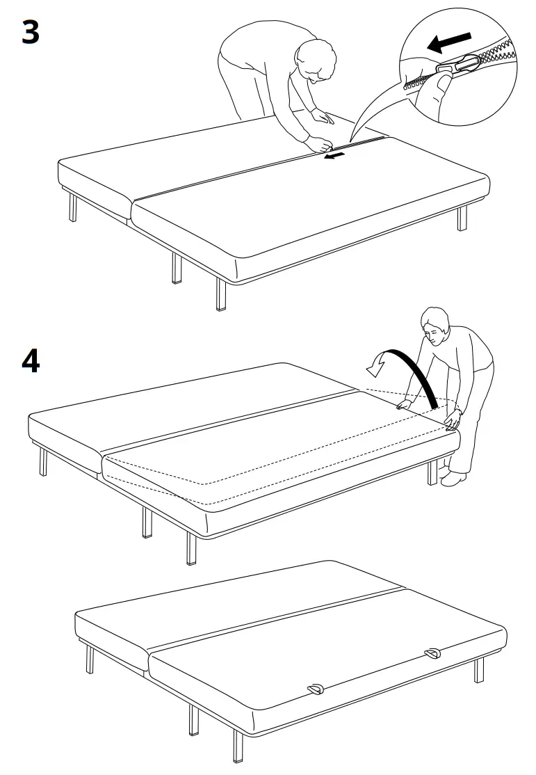 IKEA NYHAMN Cover for 3-Seat Sofa Bed - Parts 3