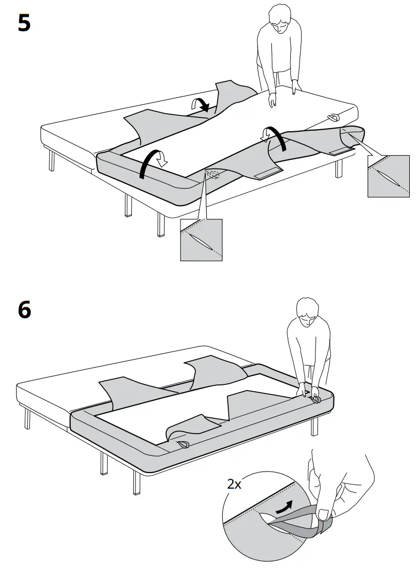 IKEA NYHAMN Cover for 3-Seat Sofa Bed - Parts 4