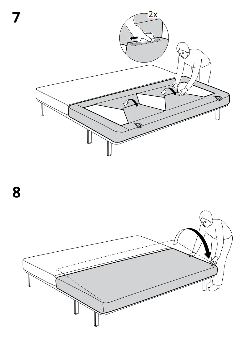 IKEA NYHAMN Cover for 3-Seat Sofa Bed - Parts 5