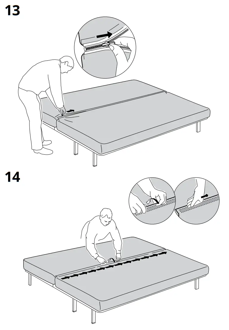 IKEA NYHAMN Cover for 3-Seat Sofa Bed - Parts 8