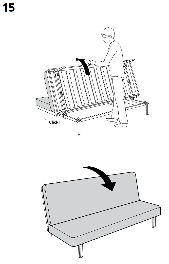 IKEA NYHAMN Cover for 3-Seat Sofa Bed - Parts 9