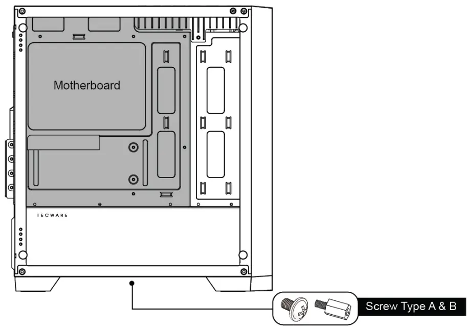TECWARE Neo M2 Mid Tower ARGB Case - motherboad