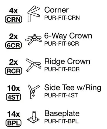 AMERICAN TENT 30x75 Party Frame Tent - FITTINGS