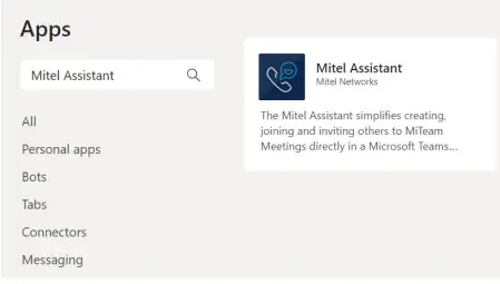 Mitel Assistant Application - Apps 1