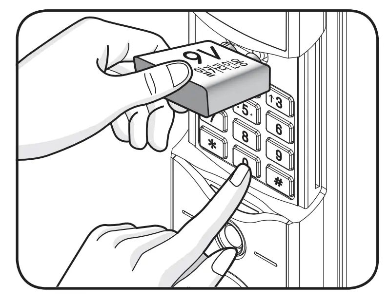 Unlock a door with emergency battery