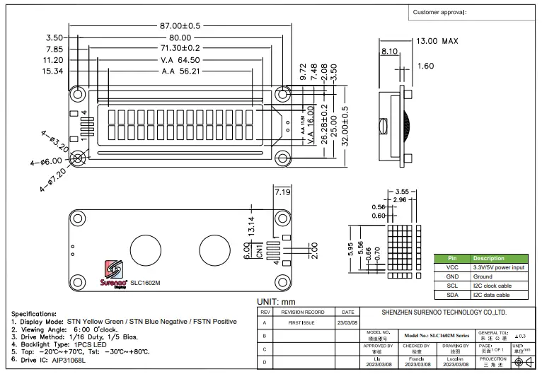Shenzhen-Surenoo-Technology-SA3-LC1602M-LCD-Module-FIG-4