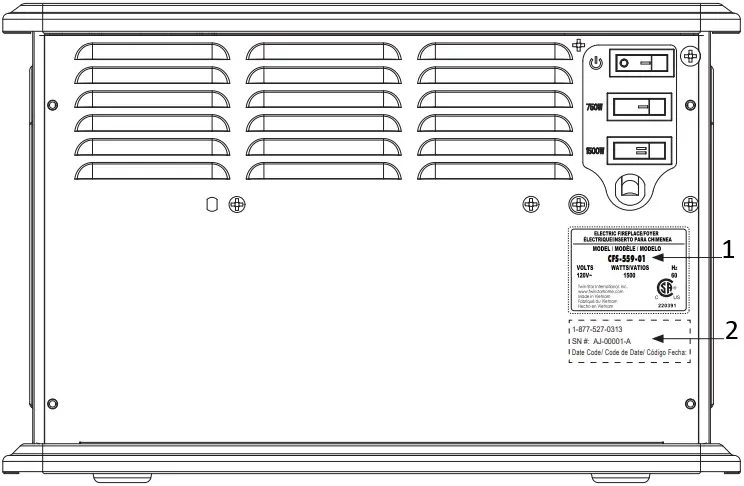 StyleWell CFS-559-01 Bluffs Electric Tabletop Fireplace A1