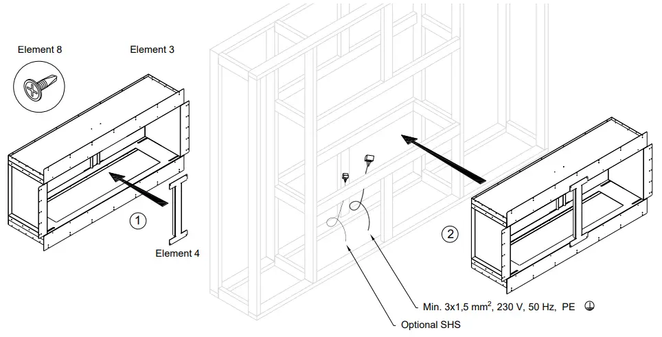 planika Forma 1000 Single Sided Fireplace inserts - See Through 1