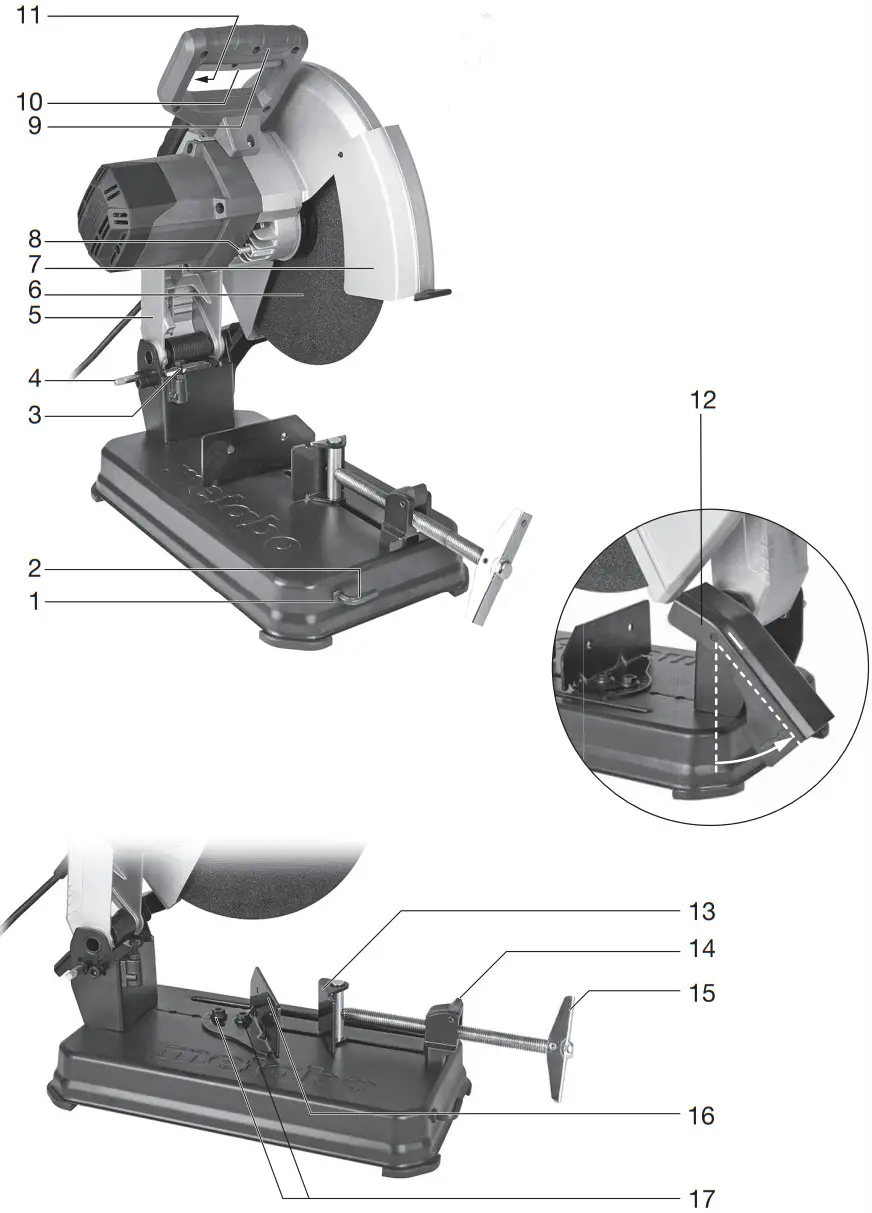 metabo CS 22 355 Metal Chop Saw - Parts