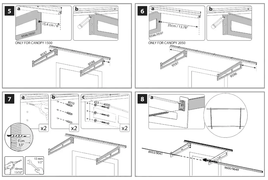 CANOPIA 3x7  1x2 Door Awning Kit - icon 22