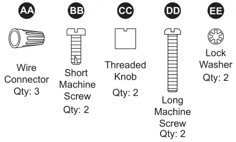 KICHLER 37423A 4 Light Vanity - HARDWARE CONTENTS