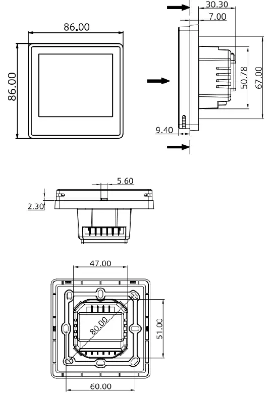 SIEMENS-RDF800-Touch-Screen-Flush-Mount-Standalone-Room-Thermostats-39