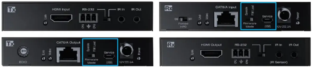 key digital KD X444SP 4K 18G HDMI over 50m CAT5e 6 Extender Set with HDR Power over Cat IR or RS 232 - FW Load Switch