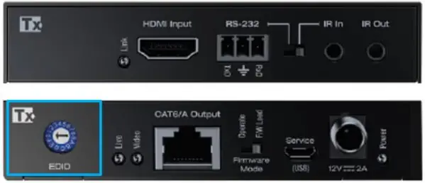 key digital KD X444SP 4K 18G HDMI over 50m CAT5e 6 Extender Set with HDR Power over Cat IR or RS 232 - Management Rotary