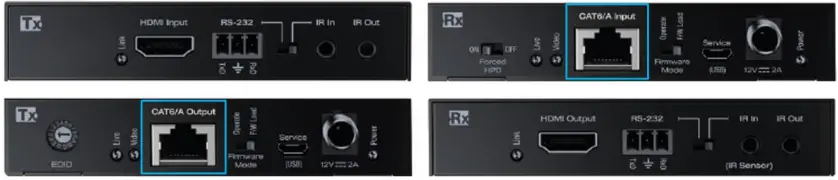 key digital KD X444SP 4K 18G HDMI over 50m CAT5e 6 Extender Set with HDR Power over Cat IR or RS 232 - Output and Input