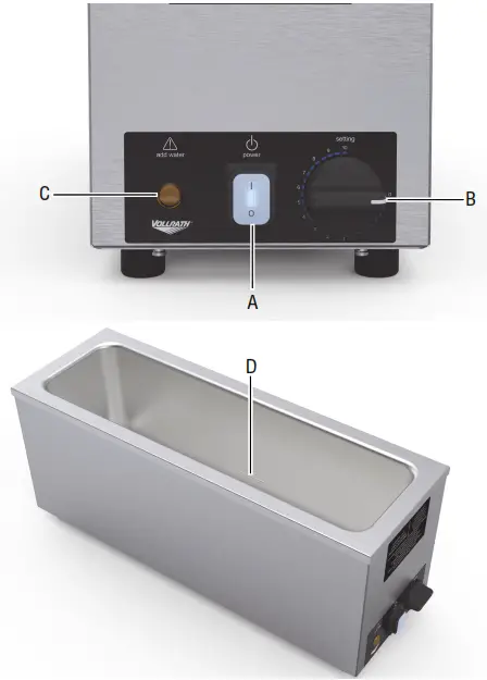 VOLLRATH HFL500 Half Size Long CT Warmers - CONTROLS