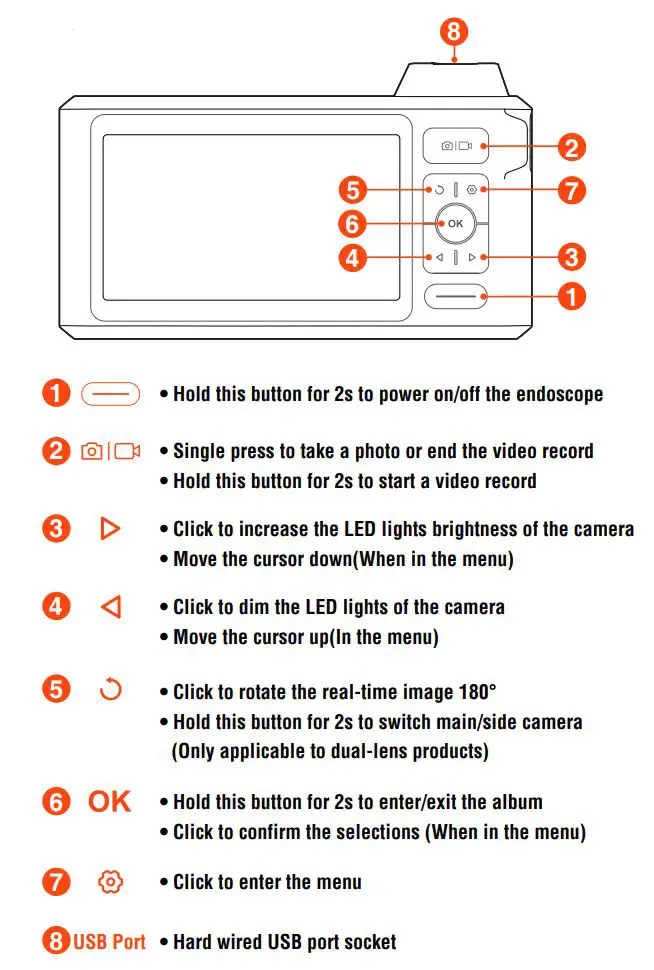 DEPSTECH DS520 Industrial Endoscope User Manual - Product Overview Front