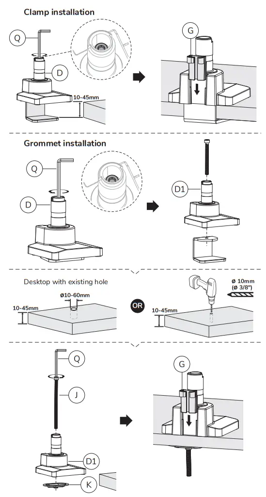 Neomounts DS75 450BL2 Monitor Arm Desk Mount - STEP 1