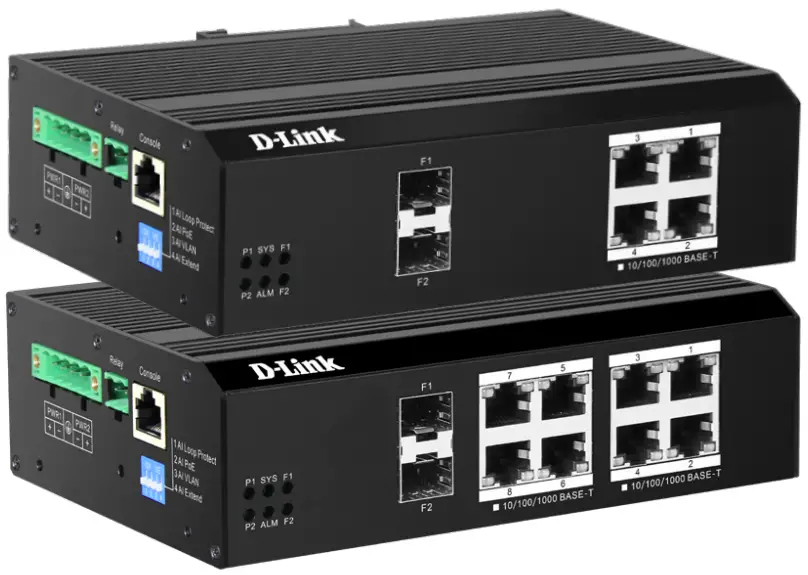 D-Link DIS-F200G Series 12-Port Gigabit Smart Managed Industrial PoE Switch