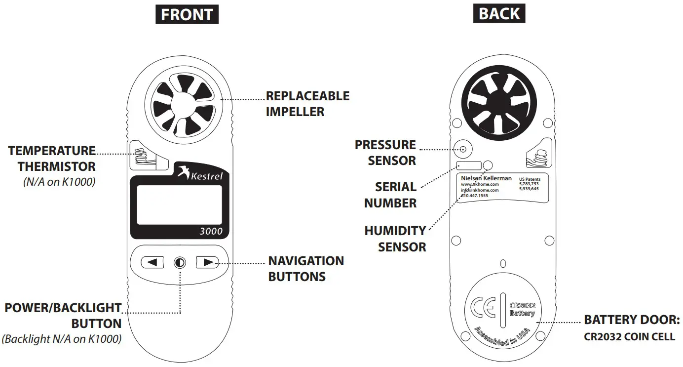 Kestrel 3000 Pocket Weather Meter - part