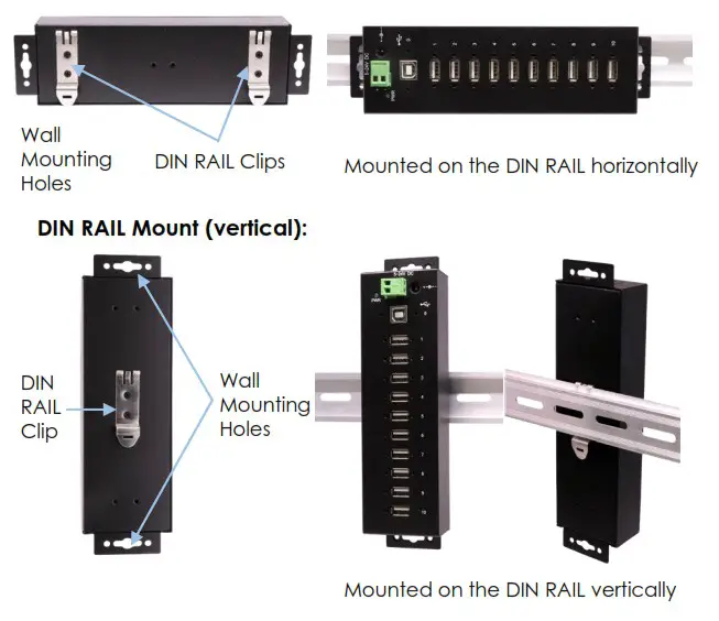 coolgear CG-10U2AML 10-Port USB2.0 Metal Hub - USB