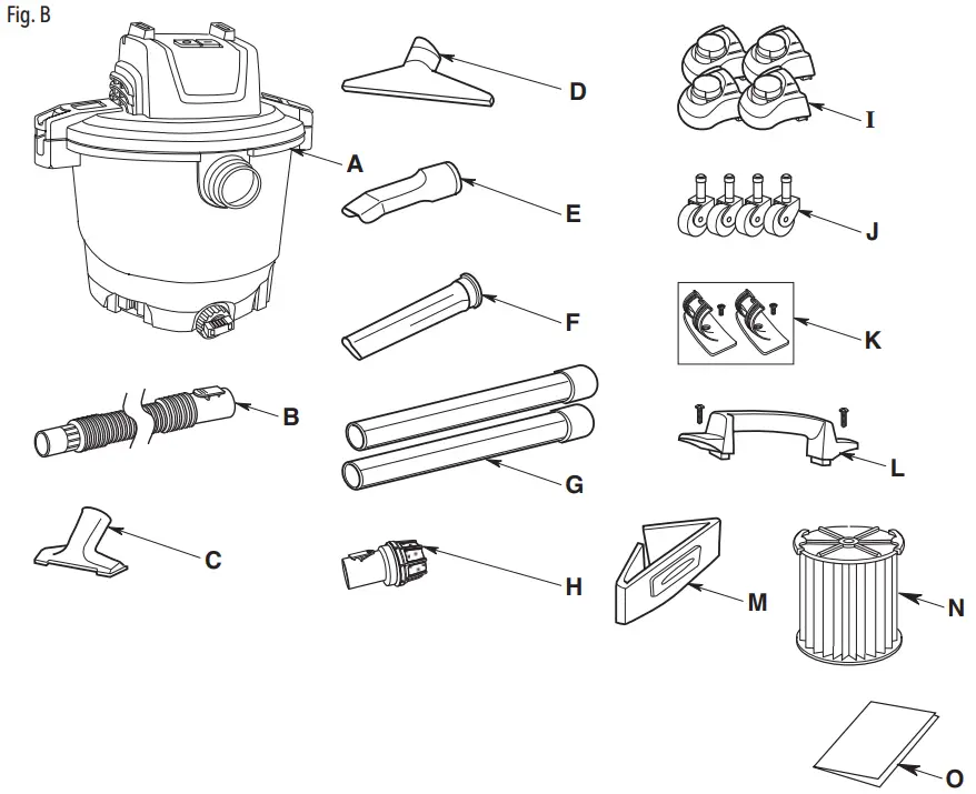 CRAFTSMAN CMXEVBE175960 Dry Wet Vacuum Cleaner - CARTON CONTENTS