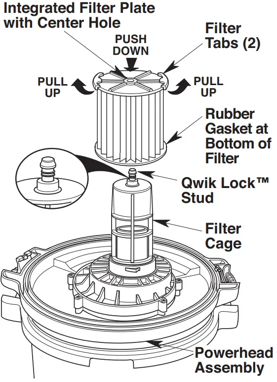 CRAFTSMAN CMXEVBE175960 Dry Wet Vacuum Cleaner - Filter Removal