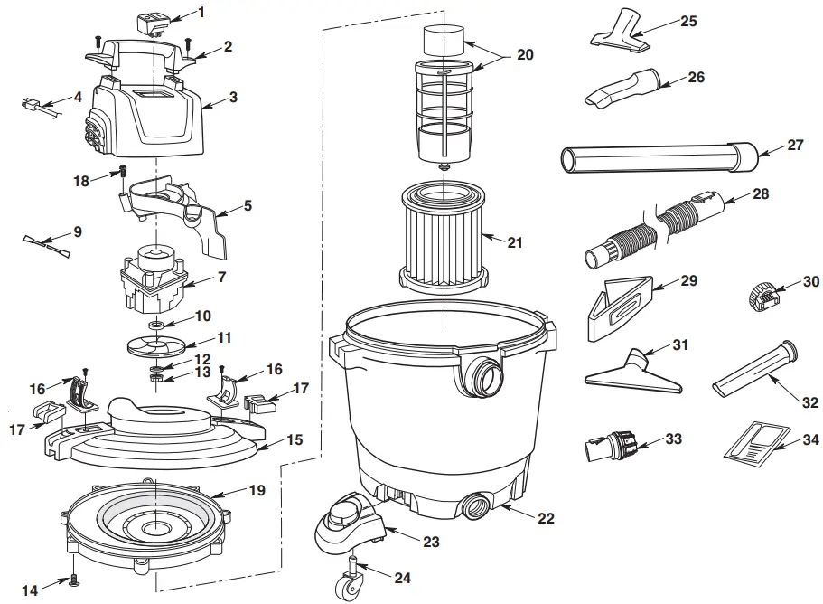 CRAFTSMAN CMXEVBE175960 Dry Wet Vacuum Cleaner - fig 2