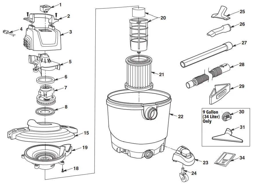 CRAFTSMAN CMXEVBE175960 Dry Wet Vacuum Cleaner - fig