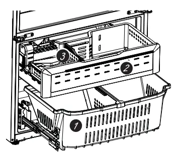MONOGRAM ZWE23 French Door Bottom Freezer Freestanding Refrigerator - Basket