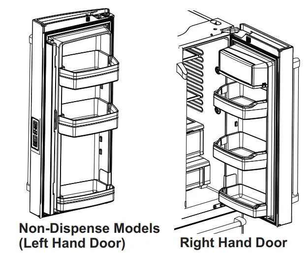 MONOGRAM ZWE23 French Door Bottom Freezer Freestanding Refrigerator - Door