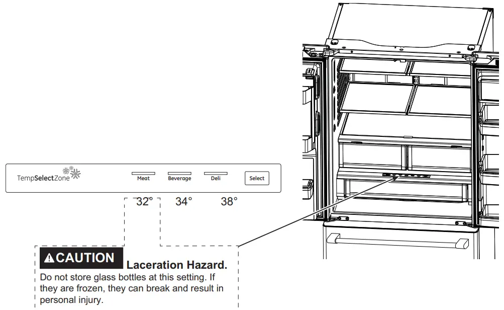 MONOGRAM ZWE23 French Door Bottom Freezer Freestanding Refrigerator - Laceration Hazard