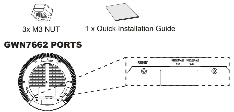 GRANDSTREAM GWN7662 Indoor Wi-Fi 6 Access Point - Pack 1