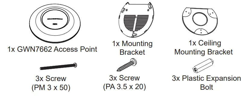 GRANDSTREAM GWN7662 Indoor Wi-Fi 6 Access Point - Pack