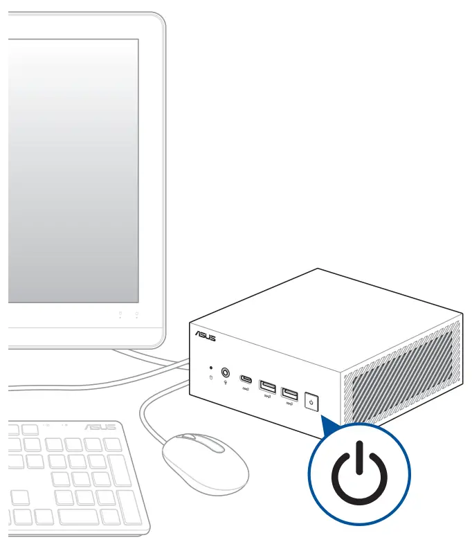 ASUS PN64 Series Mini PC - power button