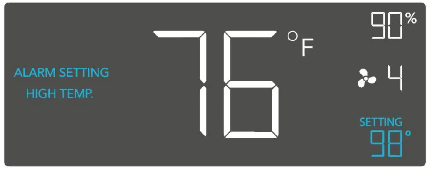 Alarm Setting: High Temperature