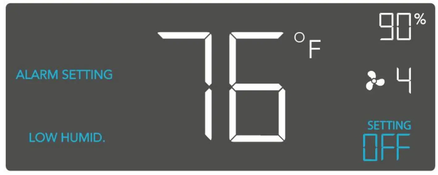 Alarm Sitting: Low Humidity