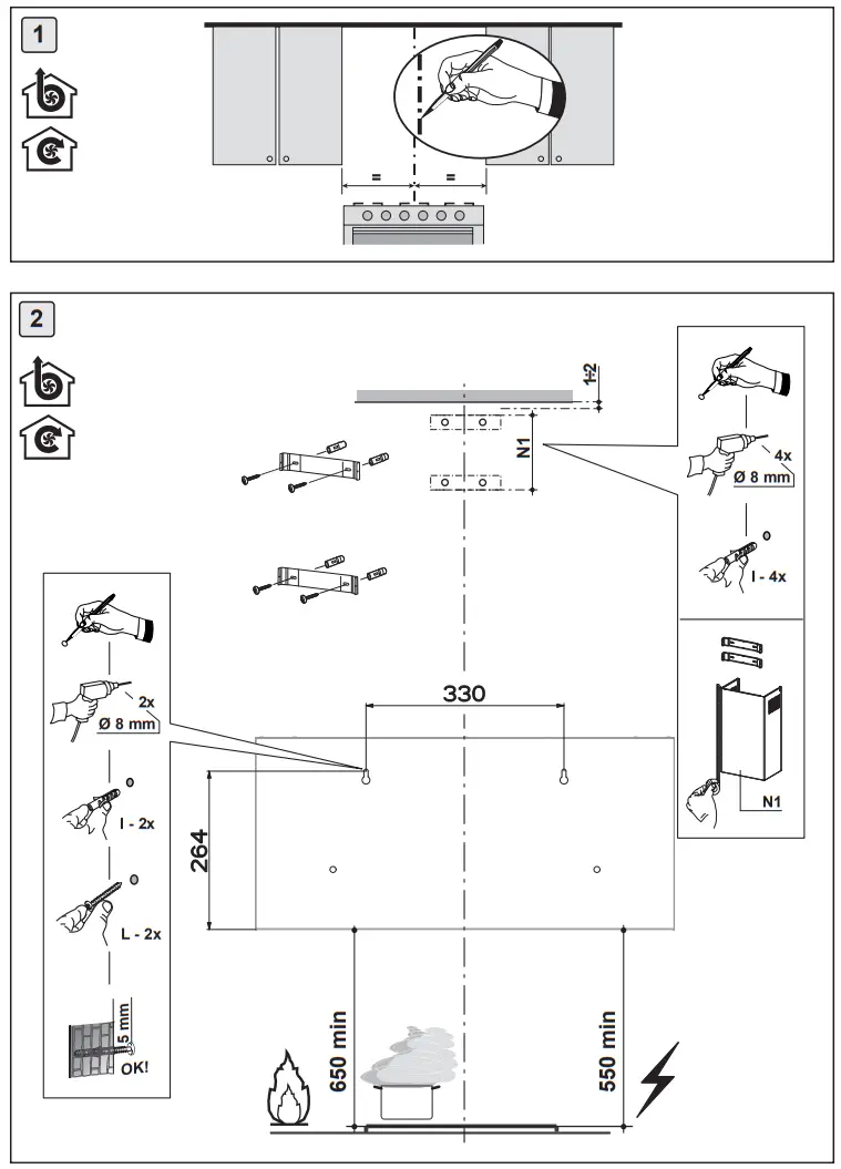 FRANKE FCL70GF Classic Line Graphite Hood - fig3