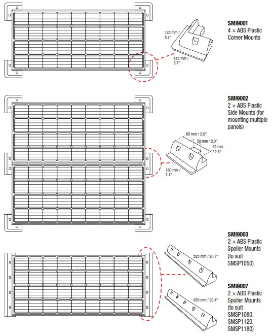 REDARC SMSP1050 Monocrystalline Solar Panels - PLASTIC