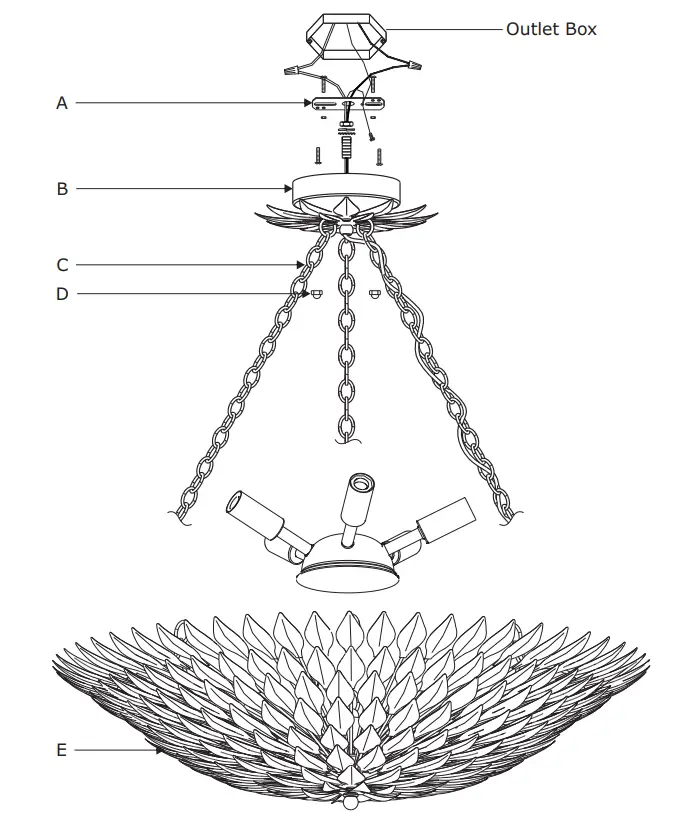 CRYSTORAMA 517-SA Broche Six Light Chandelier - parts